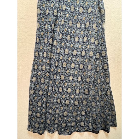 Ann Taylor Floral Maxi Dress Womens 2 Blue Halter Summer Chic Boho Sleeveless - Picture 10 of 10